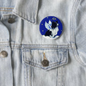 Badge Rond 5 Cm Pin d'ange de border collie (En situation)