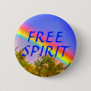 BADGE ROND 5 CM PIN D'ARC-EN-CIEL D'ESPRIT LIBRE