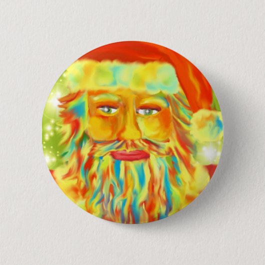 Badge Rond 5 Cm Pin d'art de Père Noël (Devant)