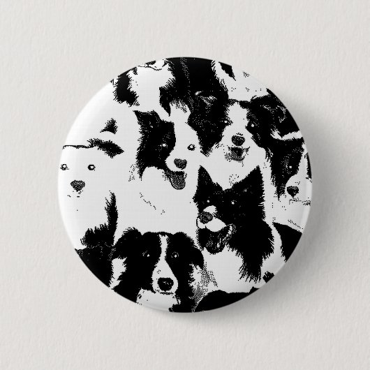 Badge Rond 5 Cm Pin de border collie (Devant)