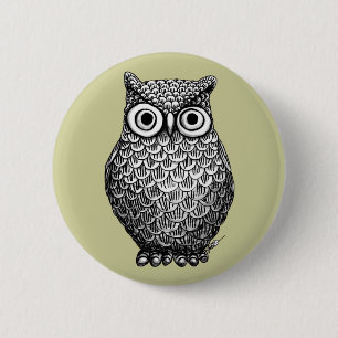 Badge Rond 5 Cm Pin de bouton de conception de hibou