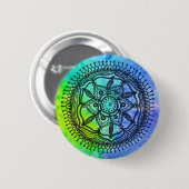 Badge Rond 5 Cm Pin. de bouton de conception de mandala (Devant & derrière)