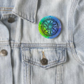 Badge Rond 5 Cm Pin. de bouton de conception de mandala (En situation)