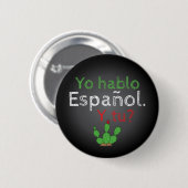 Badge Rond 5 Cm Pin de bouton de Yo Hablo Español/Botón (Devant & derrière)