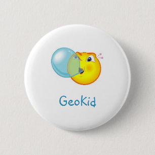Badge Rond 5 Cm Pin de butin de GeoKid Bubblegum Geocaching