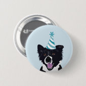 Badge Rond 5 Cm Pin de chien d'anniversaire (Devant & derrière)
