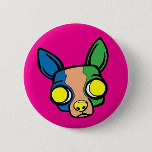 Badge Rond 5 Cm Pin de chiot de moine - rose