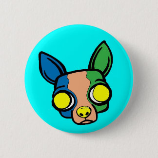 Badge Rond 5 Cm Pin de chiot de moine - turquoise