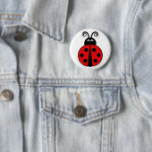 Badge Rond 5 Cm Pin de coccinelle (En situation)