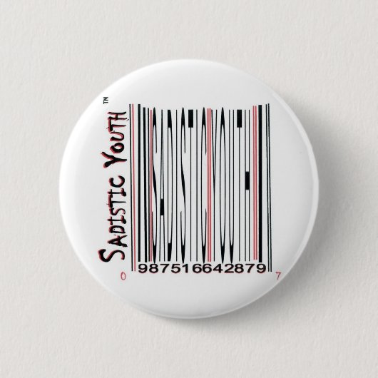 Badge Rond 5 Cm Pin de code barres de SY (Devant)