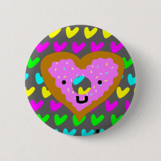 Badge Rond 5 Cm Pin de coeur de beignet