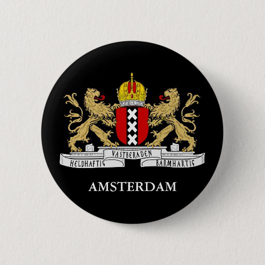 Badge Rond 5 Cm Pin de drapeau d'Amsterdam (Devant)