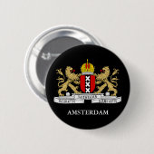 Badge Rond 5 Cm Pin de drapeau d'Amsterdam (Devant & derrière)