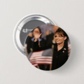 Badge Rond 5 Cm Pin de drapeau de Sarah Palin (Devant & derrière)