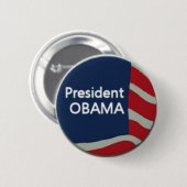 Badge Rond 5 Cm Pin de drapeau d'Obama (Devant & derrière)