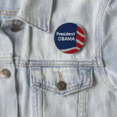 Badge Rond 5 Cm Pin de drapeau d'Obama (En situation)
