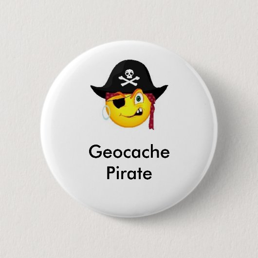 Badge Rond 5 Cm Pin de GeoSwag de pirate de Geocache (Devant)