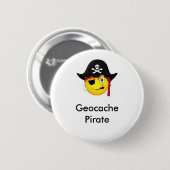 Badge Rond 5 Cm Pin de GeoSwag de pirate de Geocache (Devant & derrière)