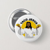 Badge Rond 5 Cm Pin de Jésus de taco (Devant & derrière)