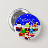 Badge Rond 5 Cm Pin de Joyeux Noël (Devant & derrière)