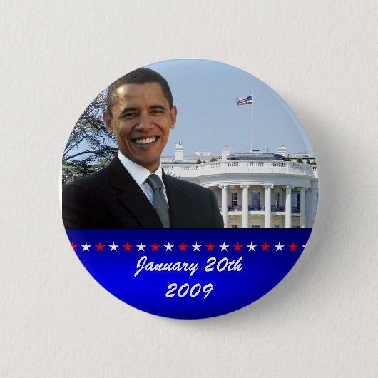 Badge Rond 5 Cm Pin de la Maison Blanche d'Obama (Devant)