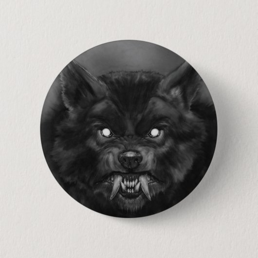 Badge Rond 5 Cm Pin de loup-garou/bouton (Devant)