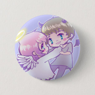 Badge Rond 5 Cm Pin de Luv de démon de l'ange X