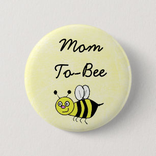 Badge Rond 5 Cm Pin de maman de baby shower de Maman-À-Abeille