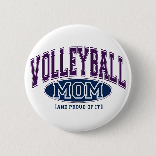 Badge Rond 5 Cm Pin de maman de volleyball (Devant)