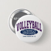 Badge Rond 5 Cm Pin de maman de volleyball (Devant & derrière)