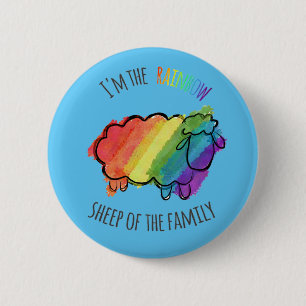 Badge Rond 5 Cm Pin de moutons d'arc-en-ciel
