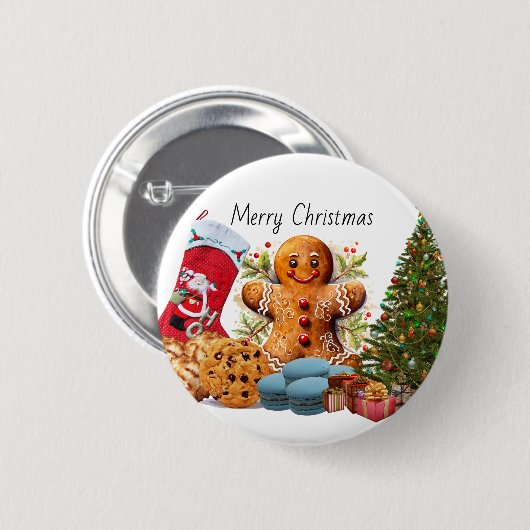 Badge Rond 5 Cm pin de Noël/ (Devant & derrière)