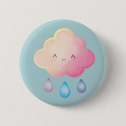 Badge Rond 5 Cm Pin de nuage de Kawaii (Devant)