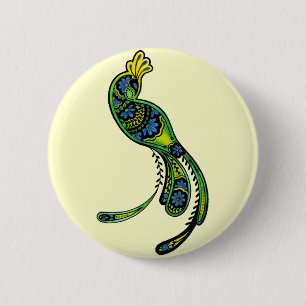 Badge Rond 5 Cm Pin de paon