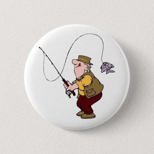 Badge Rond 5 Cm pin de pêcheur (Devant)