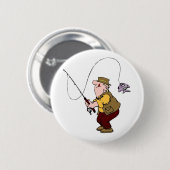 Badge Rond 5 Cm pin de pêcheur (Devant & derrière)