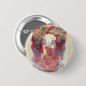 Badge Rond 5 Cm Pin de pensées de poisson rouge (Devant & derrière)