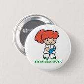 Badge Rond 5 Cm Pin de petit physiothérapeute (Devant & derrière)