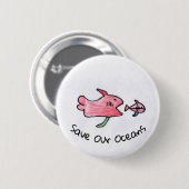 Badge Rond 5 Cm Pin de poissons (Devant & derrière)