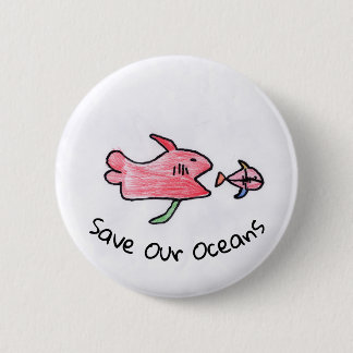 Badge Rond 5 Cm Pin de poissons