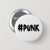Badge Rond 5 Cm Pin de #PUNK (B&W) (Devant & derrière)