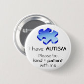 Badge Rond 5 Cm Pin de revers de sensibilisation sur l'autisme - (Devant & derrière)