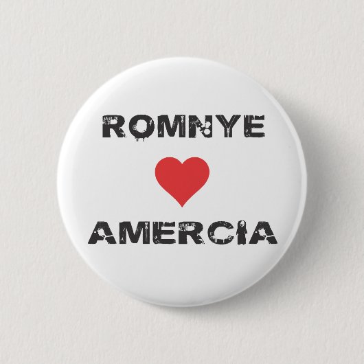 Badge Rond 5 Cm Pin de Romnye Luvs Amercia Pinback (Devant)