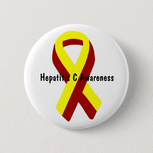 Badge Rond 5 Cm Pin de ruban de conscience de l'hépatite C (Devant)