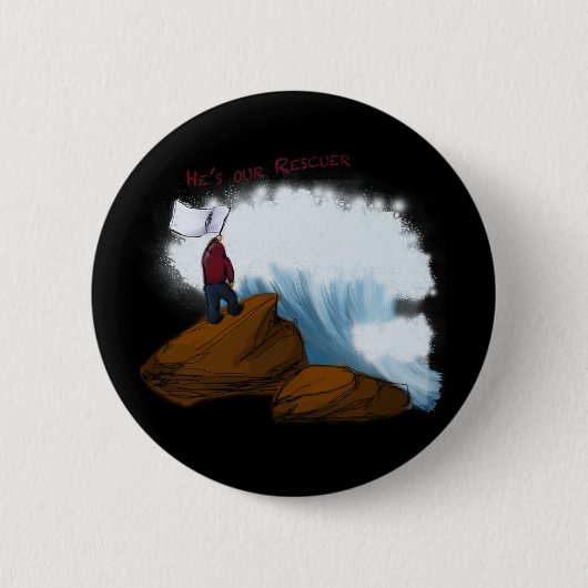 Badge Rond 5 Cm Pin de sauveteur (Devant)