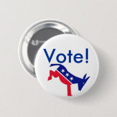 Badge Rond 5 Cm Pin de talent : Vote ! Démocrate (Devant & derrière)