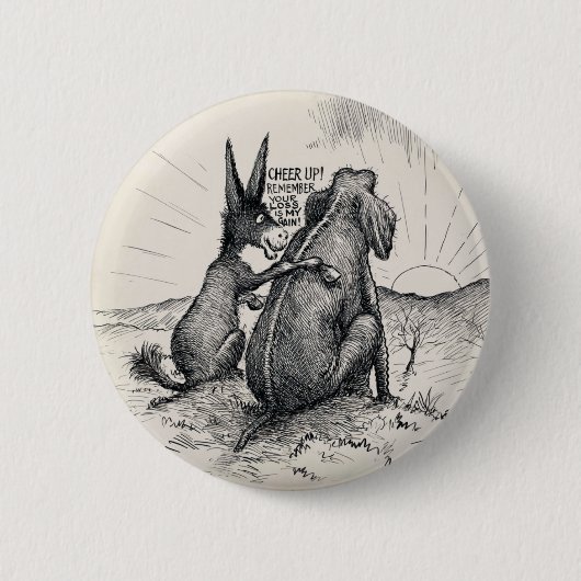 Badge Rond 5 Cm Pin/d'élection d'éléphant d'âne (Devant)