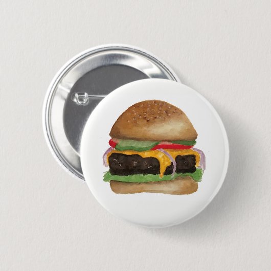Badge Rond 5 Cm Pin d'hamburger (Devant & derrière)