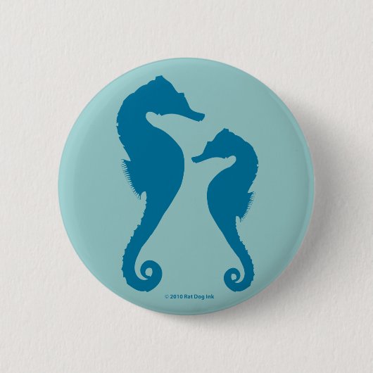 Badge Rond 5 Cm Pin d'hippocampes (Devant)