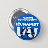 Badge Rond 5 Cm Pin d'humaniste d'UU (Devant & derrière)